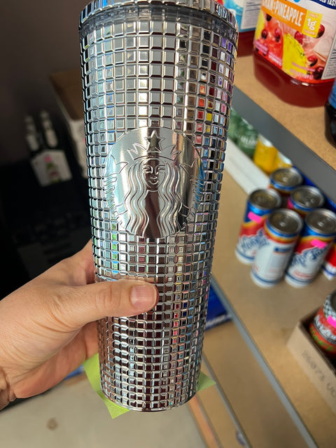 Starbucks "Disco" Silver Grid Tumbler 24oz. (2023)