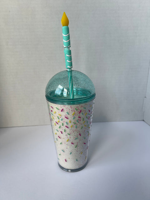 Starbucks "Birthday Cake" Glitter Dome Tumbler 16oz.