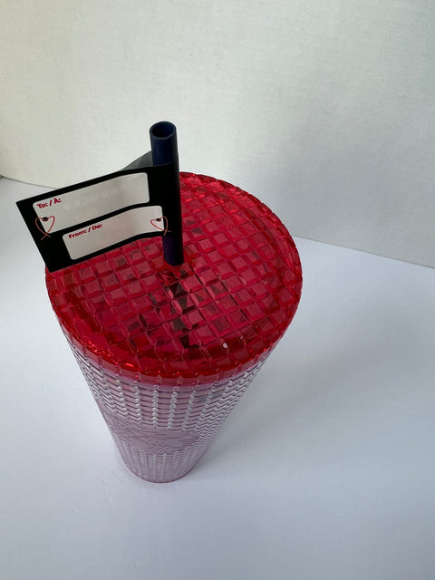 Starbucks Valentine’s Day "Pixel Hearts" Grid Tumbler 24oz.