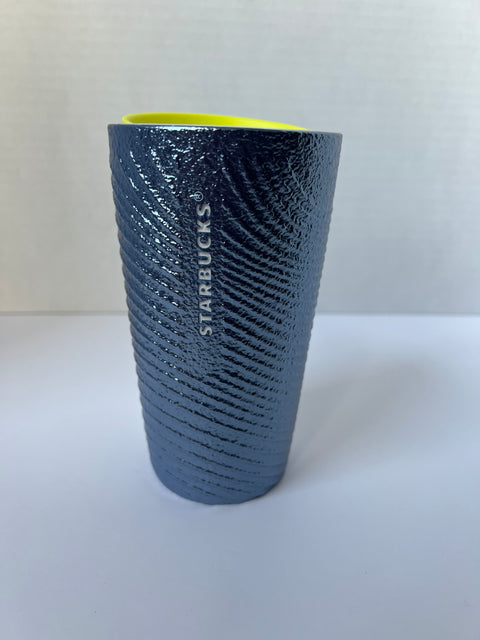 Starbucks Blue "Wavy Rib" Ceramic Tumbler 24oz.