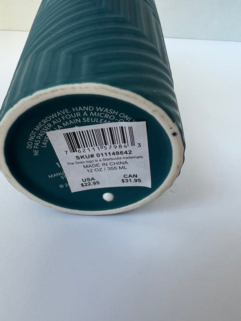 Starbucks "Geometric Blue" Ceramic Tumbler 12oz.