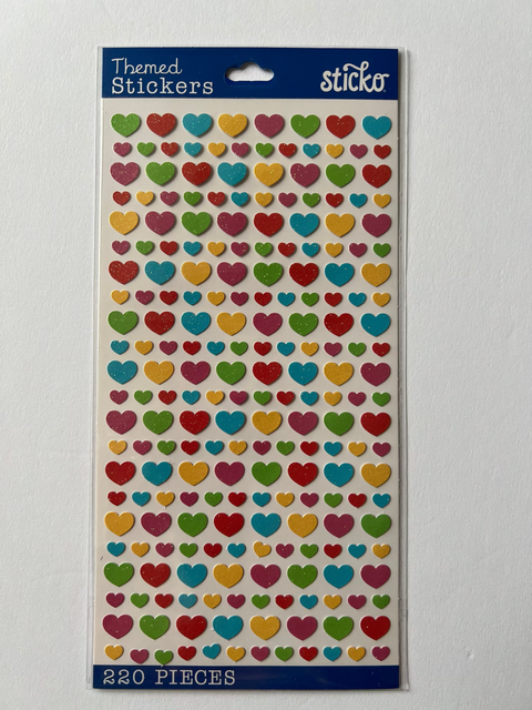 Sticko Metallic-Glitter Mini Hearts 220 Pieces