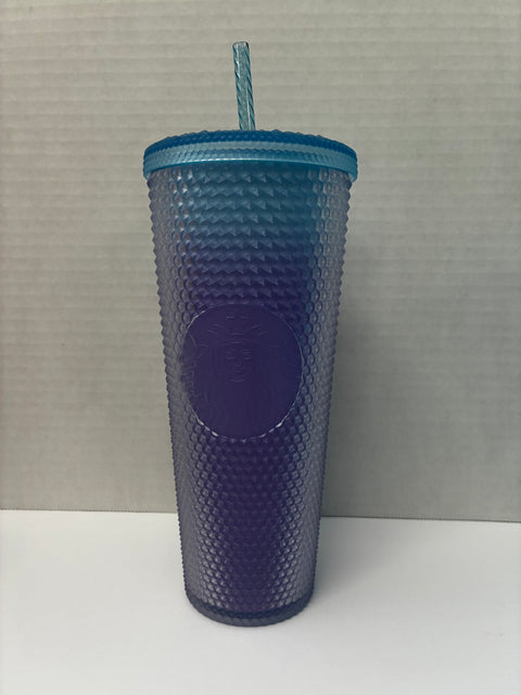 Starbucks "Blue Purple Lilac" Ombre' Gradient Studded Tumbler 24oz.