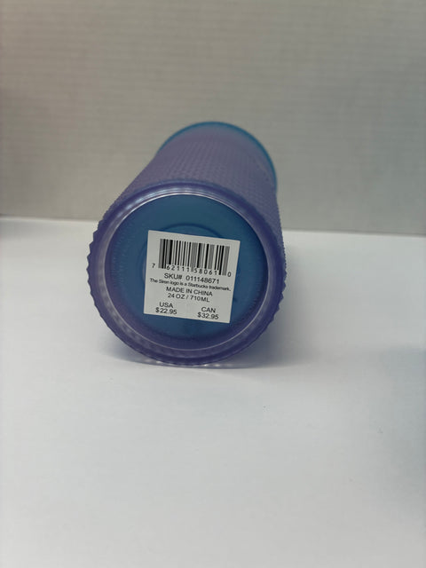 Starbucks "Blue Purple Lilac" Ombre' Gradient Studded Tumbler 24oz.