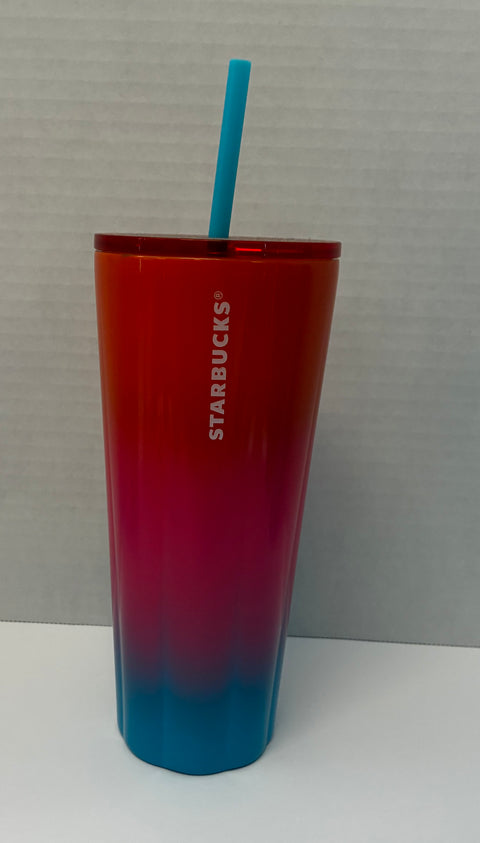 Starbucks "Gradient Sunset" Ombre Stainless Steel Tumbler 24oz.