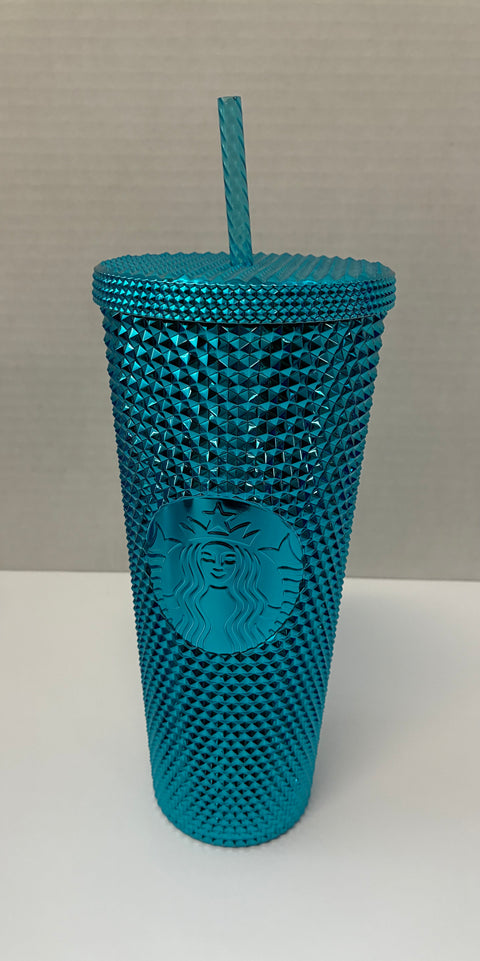 Starbucks "Blue Chrome" Metallic Studded Tumbler 24oz.