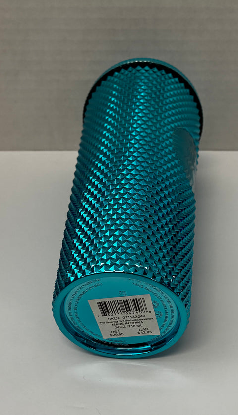 Starbucks "Blue Chrome" Metallic Studded Tumbler 24oz.