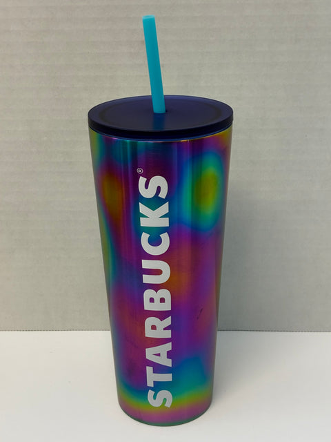 Starbucks "Rainbow Oil Slick" Stainless Steel Tumbler 24oz.