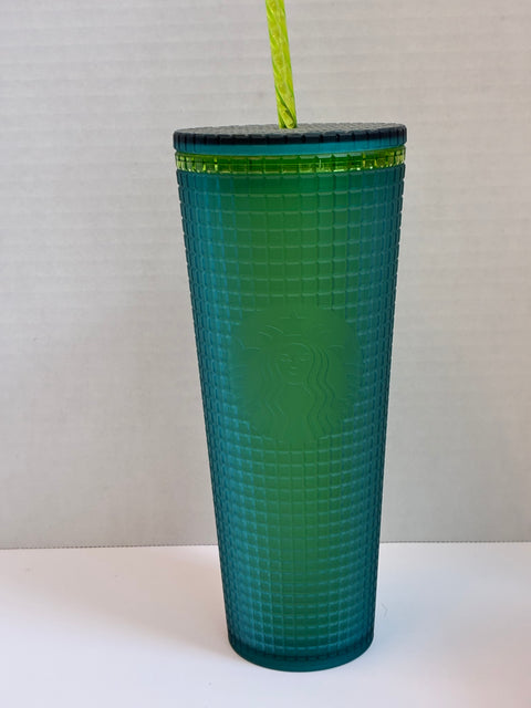 Starbucks "Mountain Dew" Green Grid Tumbler 24oz. (RARE 2022)