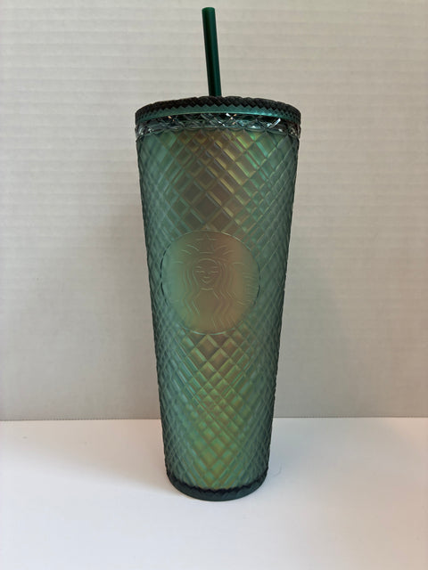 Starbucks "Peacock Jeweled" Matte Finish Soft-Touch Tumbler 24oz.