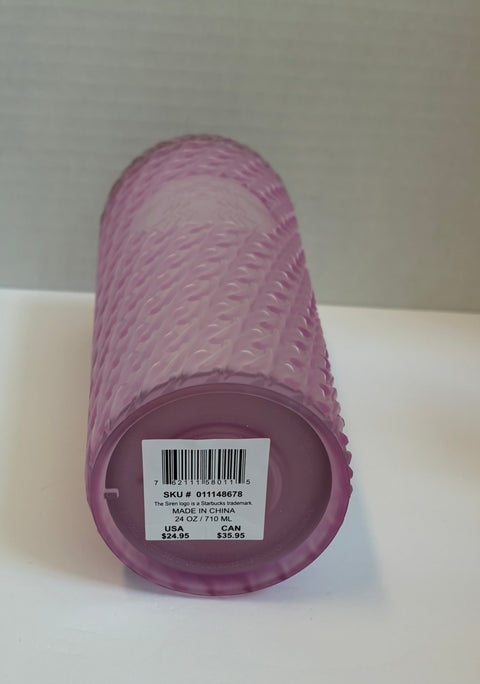 Starbucks Pink "Cable Knit" Textured Soft-Touch Tumbler 24oz.