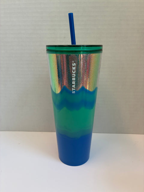 Starbucks "Spearmint Wave" Glitter Ombre Tumbler 24oz. (2022)